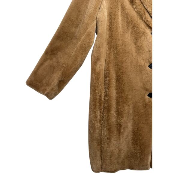 NWT Women's DKNY Tan Faux Fur Coat Size Large - Picture 6 of 10